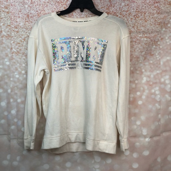 PINK Victoria's Secret Tops - VS Pink | Sequin Logo Crewneck